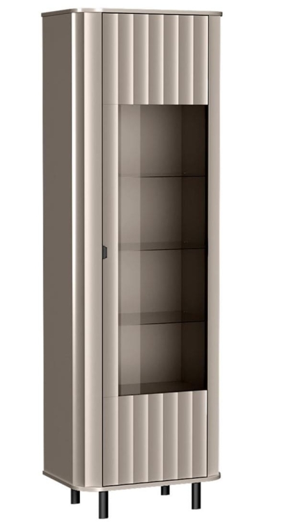 Witryna do salonu ze szkłem ryflowana MODENO BEŻ