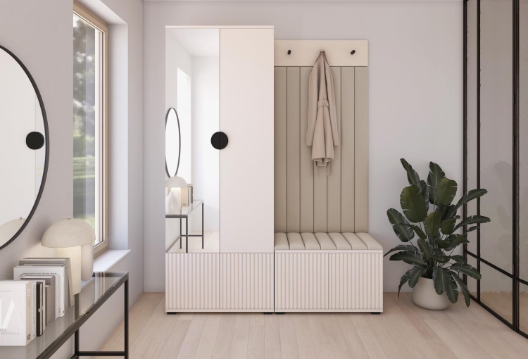 Elegancka garderoba z lustrem kaszmirowa PUENTE