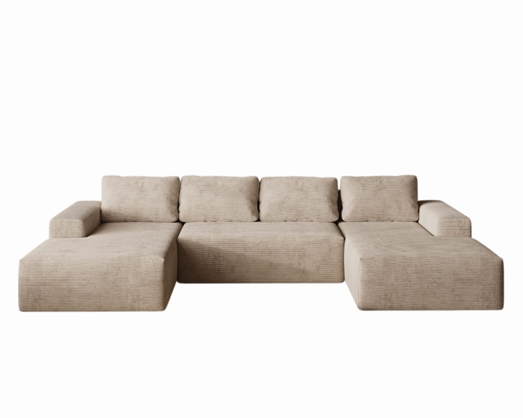 Elegancki beżowy narożnik w kształcie U AGATO