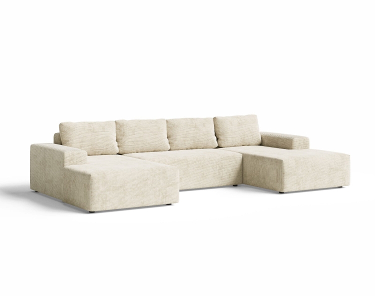 Elegancki beżowy narożnik w kształcie U AGATO