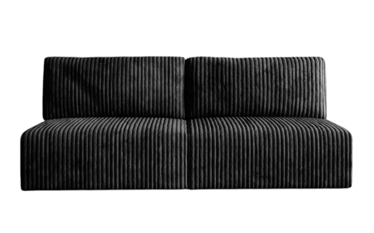 Mała grafitowa sofa rozkładana sztruks NORTE