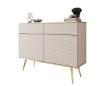 Mała komoda do przedpokoju lamele glamour POLO BEZ+ZŁOTY