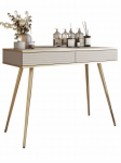 Beżowa konsola na korytarz glamour z lamelami POLO 