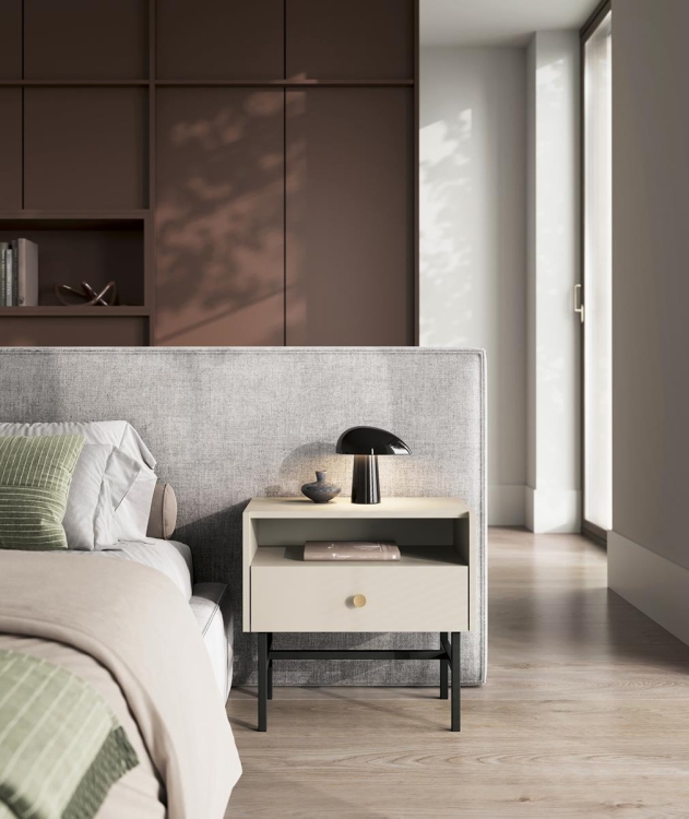 Beżowy stylowy stolik nocny AVORS