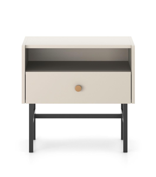 Beżowy stylowy stolik nocny AVORS
