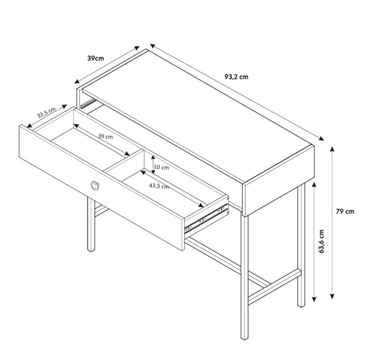 Toaletka beżowa z szufladą AVORS