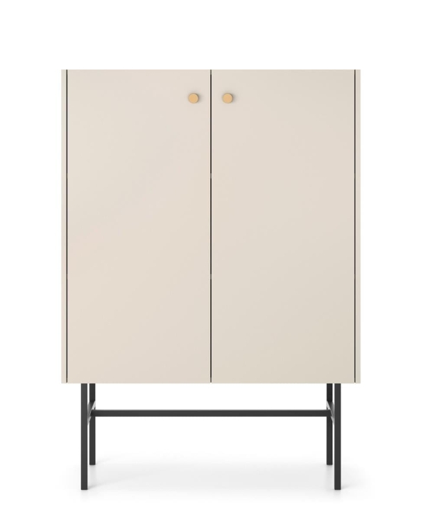 Wysoka beżowa witryna dwudrzwiowa AVORS