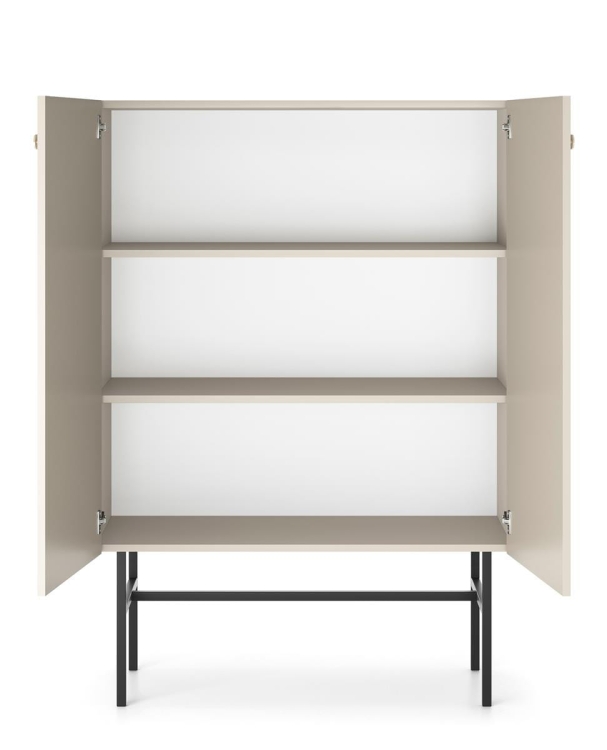 Wysoka beżowa witryna dwudrzwiowa AVORS