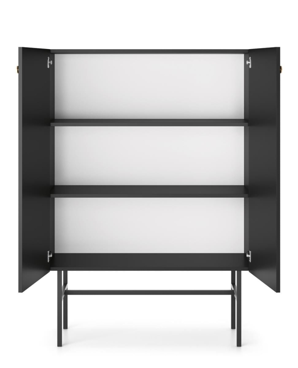 Czarna wysoka witryna dwudrzwiowa AVORS