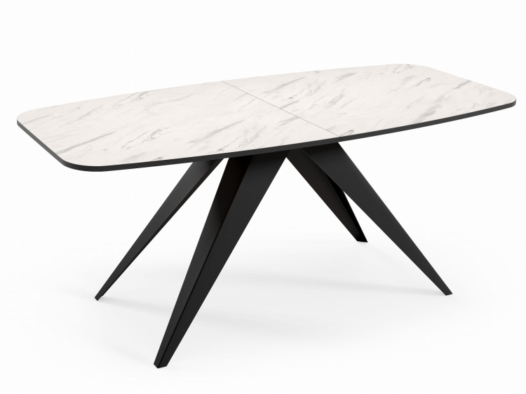 Stół z białym marmurowym blatem glamour rozkładany CARRINGTON
