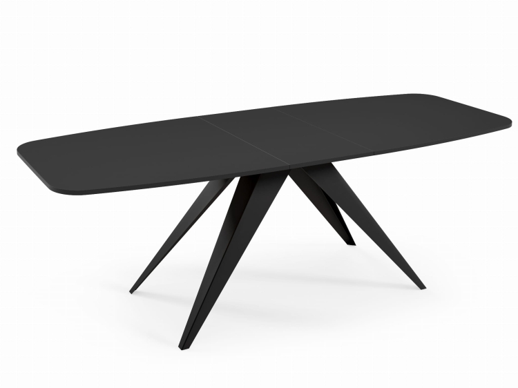 Nowoczesny czarny stół z funkcją rozkładania do jadalni CARRINGTON