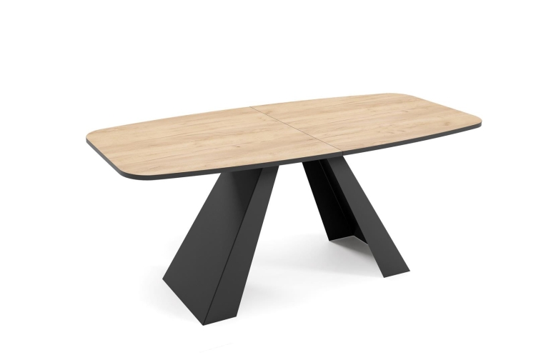 Stół jadalniany z funkcją rozkładania dąb craft czarna podstawa MERLO