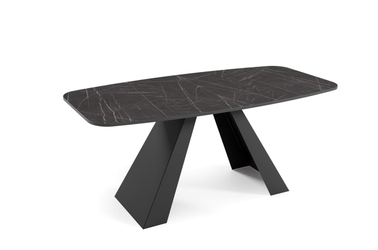 Stół glamour rozkładany blat czarny marmurowy 160-200 MERLO
