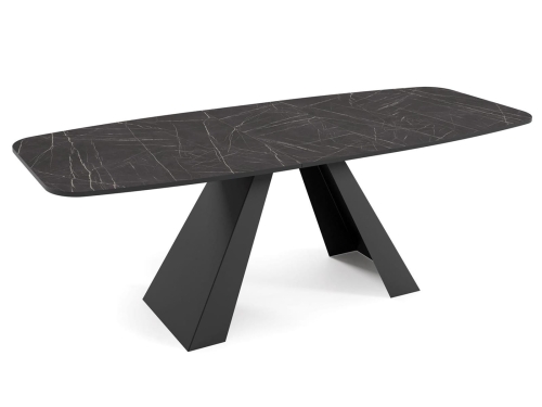 Stół glamour rozkładany blat czarny marmurowy 160-200 MERLO