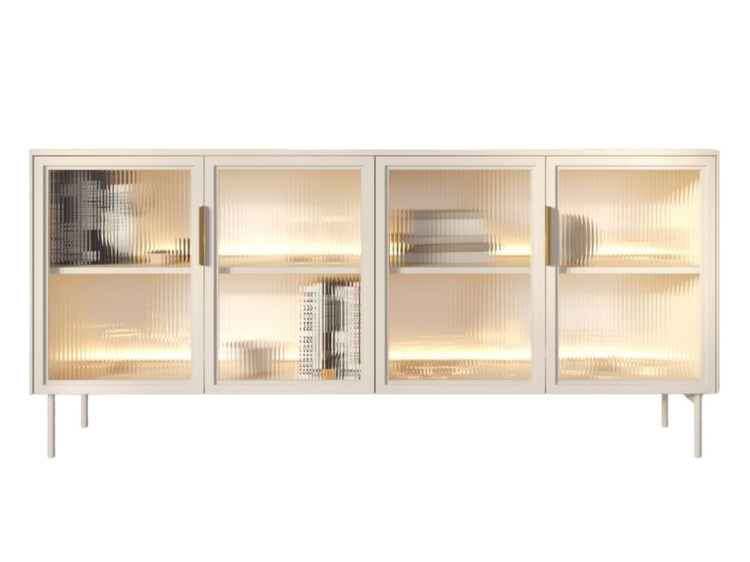 Modna komoda z ryflowanym szkłem MOSSA KASZMIR