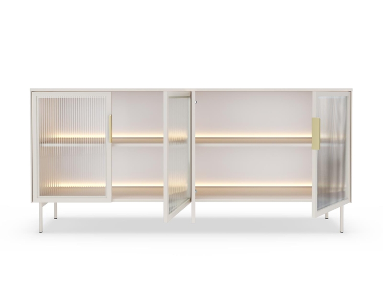 Modna komoda z ryflowanym szkłem MOSSA KASZMIR