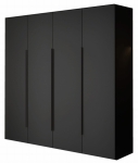 Duża czterodrzwiowa szafa do przedpokoju czarna STELLO