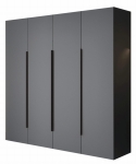 Grafitowa pojemna szafa z metalowymi uchwytami uchylna STELLO 