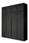 Czterodrzwiowa szafa z nadstawką do przedpokoju czarna STELLO