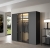Grafitowa pojemna szafa czterodrzwiowa LED do przedpokoju STELLO