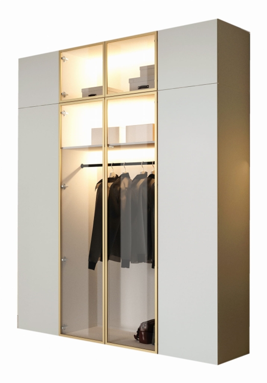 Szafa ze szklanym frontem kaszmir złota rama do sypialni STELLO