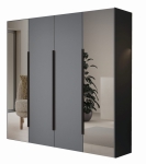 Szafa uchylna z lustrem grafit do pokoju młodzieżowego STELLO