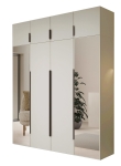Kaszmirowa szafa wysoka z lustrem czterodrzwiowa z nadstawką STELLO