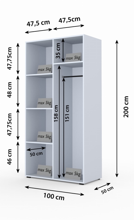 Elegancka szafa do sypialni dwudrzwiowa dąb artisan gładkie fronty STELLO