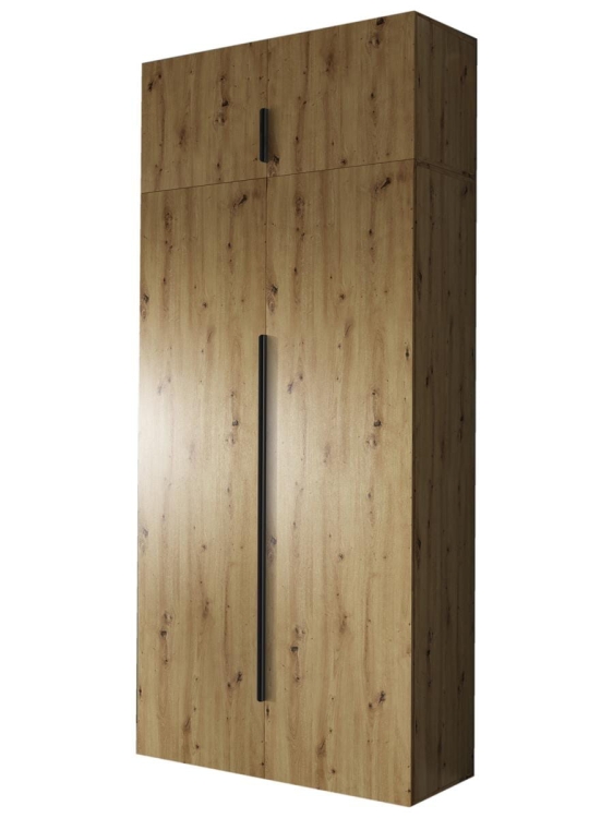 Szafa dwudrzwiowa do sypialni dąb artisan z nadstawką STELLO