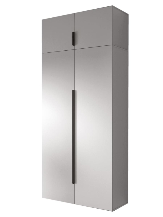 Pojemna biała szafa uchylna dwudrzwiowa z dodatkową nadstawką STELLO