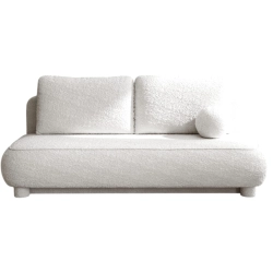 Elegancka biała kanapa rozkładana w minimalistycznym stylu COMFY