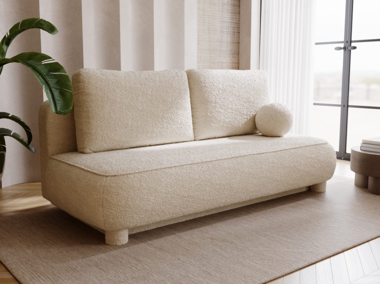 Stylowa beżowa sofa bez boczków z funkcją spania COMFY