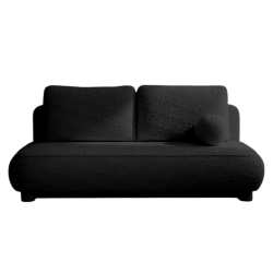 Designerska czarna sofa bez boków o zaokrąglonym kształcie COMFY