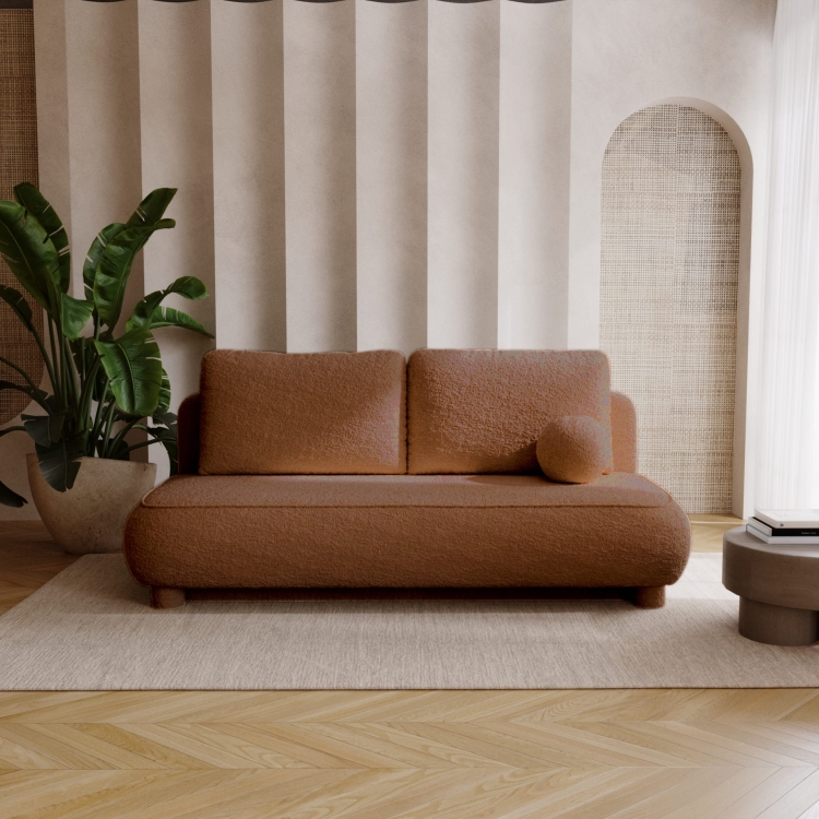 Modna rozkładana kanapa miedziana w stylu skandynawskim COMFY