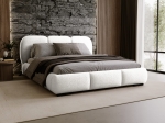 Designerskie łóżko tapicerowane w białym kolorze COSE