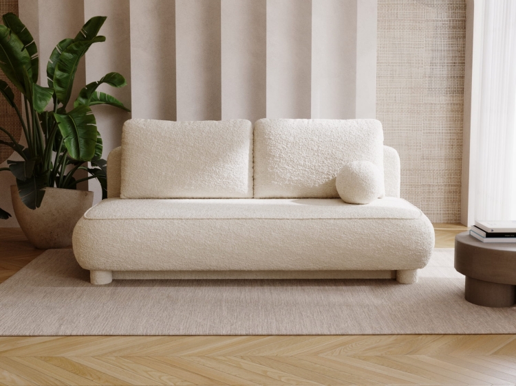 Stylowa beżowa sofa bez boczków z funkcją spania COMFY