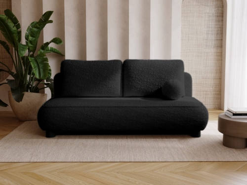 Designerska czarna sofa bez boków o zaokrąglonym kształcie COMFY