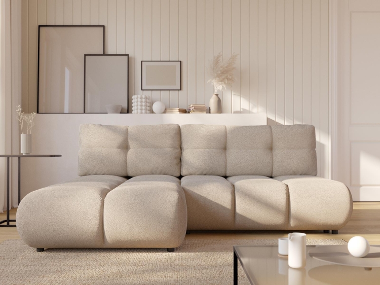 Narożnik bubble do małego salonu w jasnym beżowym kolorze VETTO