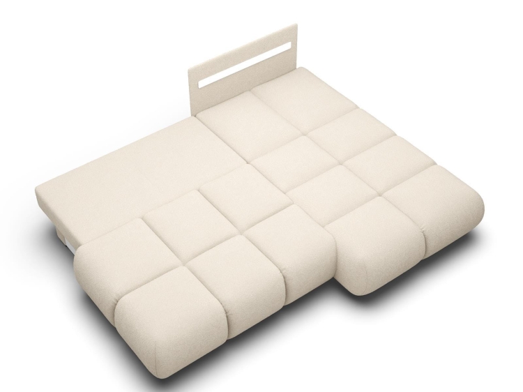 Bąbelkowy narożnik w modnym kolorze oliwki z funkcją spania VETTO