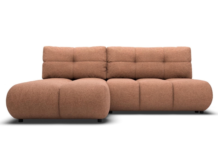 Narożnik bubble miedziany tkanina baranek do małego salonu VETTO