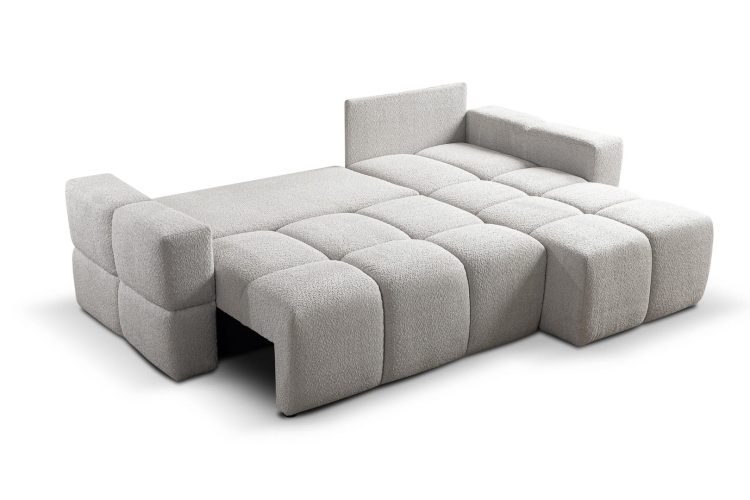 Nowoczesny szary narożnik typu bubble z funkcją spania BUBBLIN