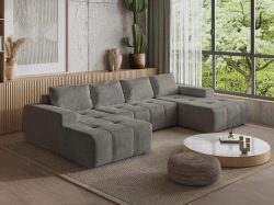 Elegancki narożnik grafitowy japandi do dużego salonu 360 cm LARS