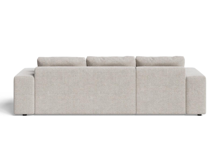 Minimalistyczny narożnik kremowy w kształcie L do salonu LARS