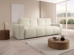 Bąbelkowa sofa w jasnym odcieniu beżu z funkcją spania STYLO
