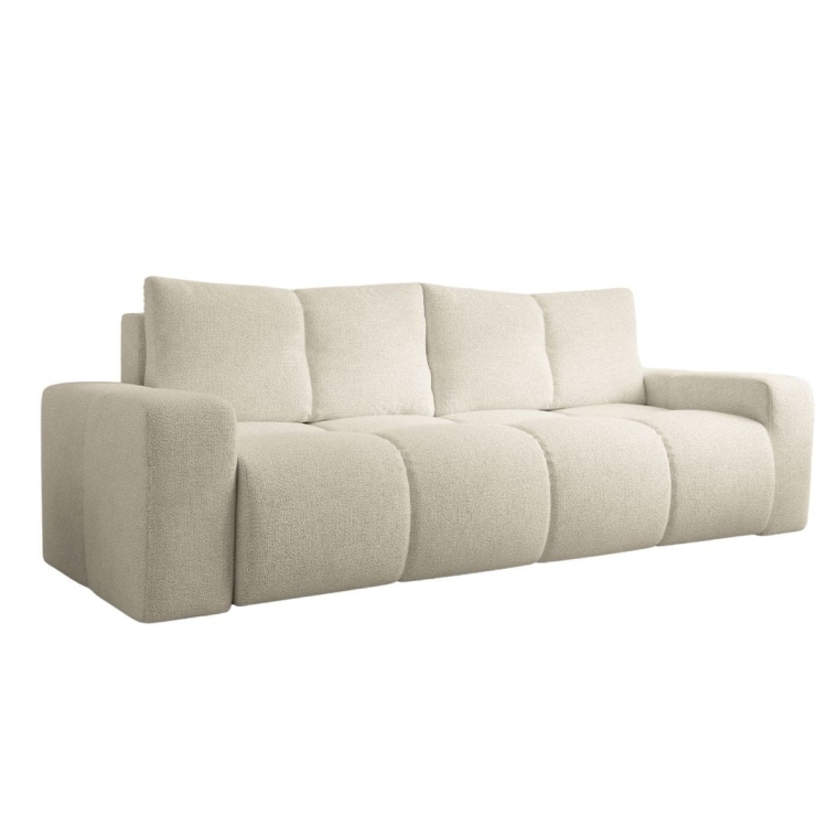 Bąbelkowa sofa w jasnym odcieniu beżu z funkcją spania STYLO