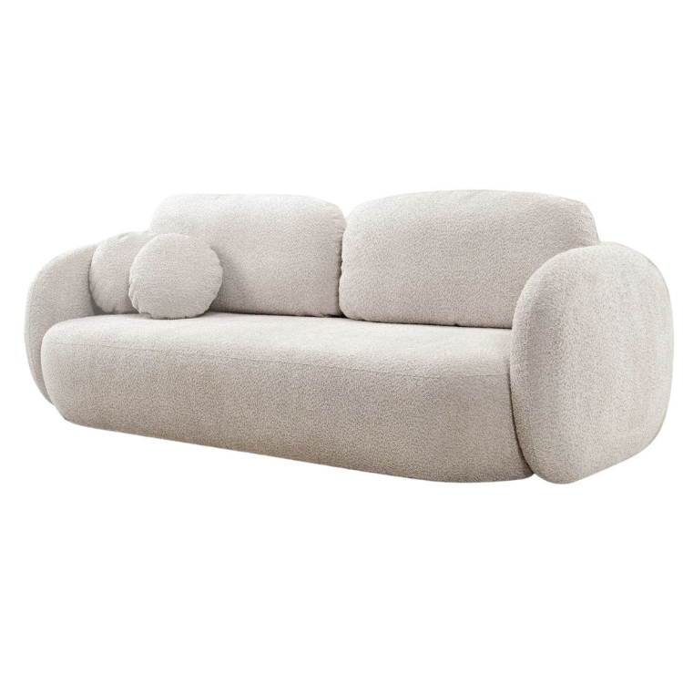 Sofa w jasnym odcieniu beżu 3-osobowa z funkcją spania OLIS
