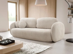 Nowoczesna beżowa sofa z zaokrąglonymi podłokietnikami  OLIS