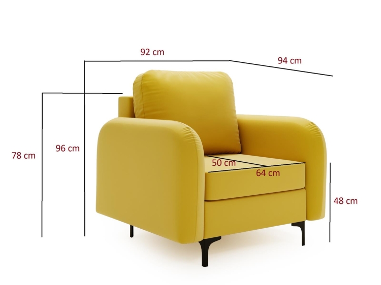 Elegancki beżowy fotel na czarnych nóżkach do salonu COSA