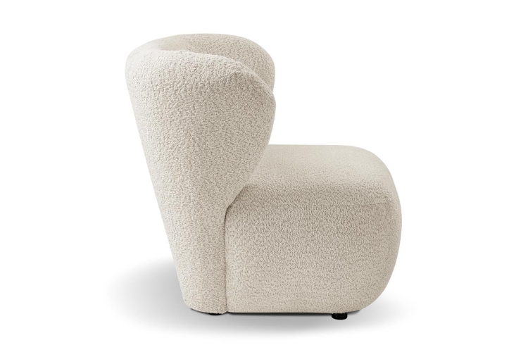 Beżowy fotel tapicerowany tkanina baranek do salonu TANZO