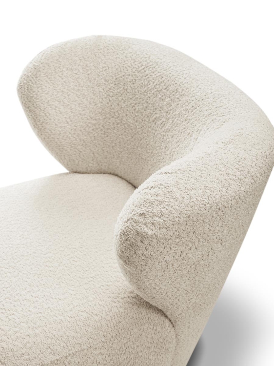 Beżowy fotel tapicerowany tkanina baranek do salonu TANZO